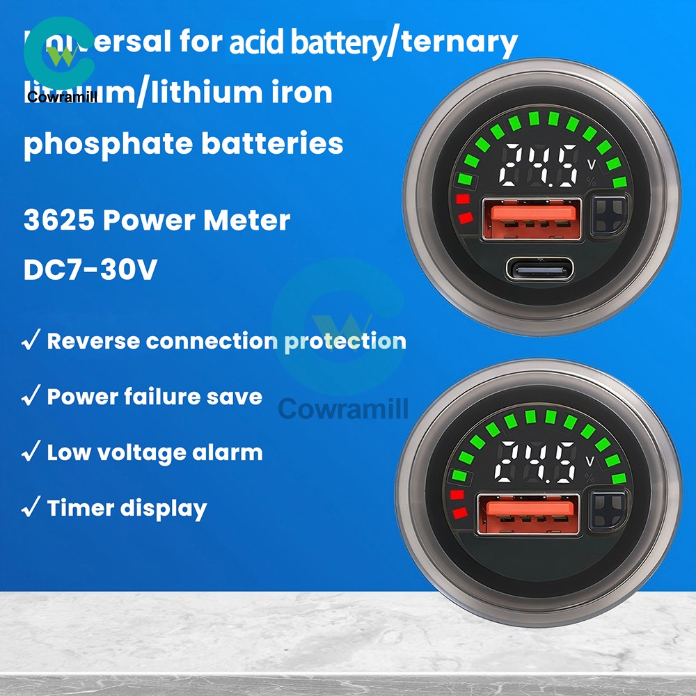 DC 7-30V Waterproof Digital Voltage Battery Capacity Level Indicator Voltmeter