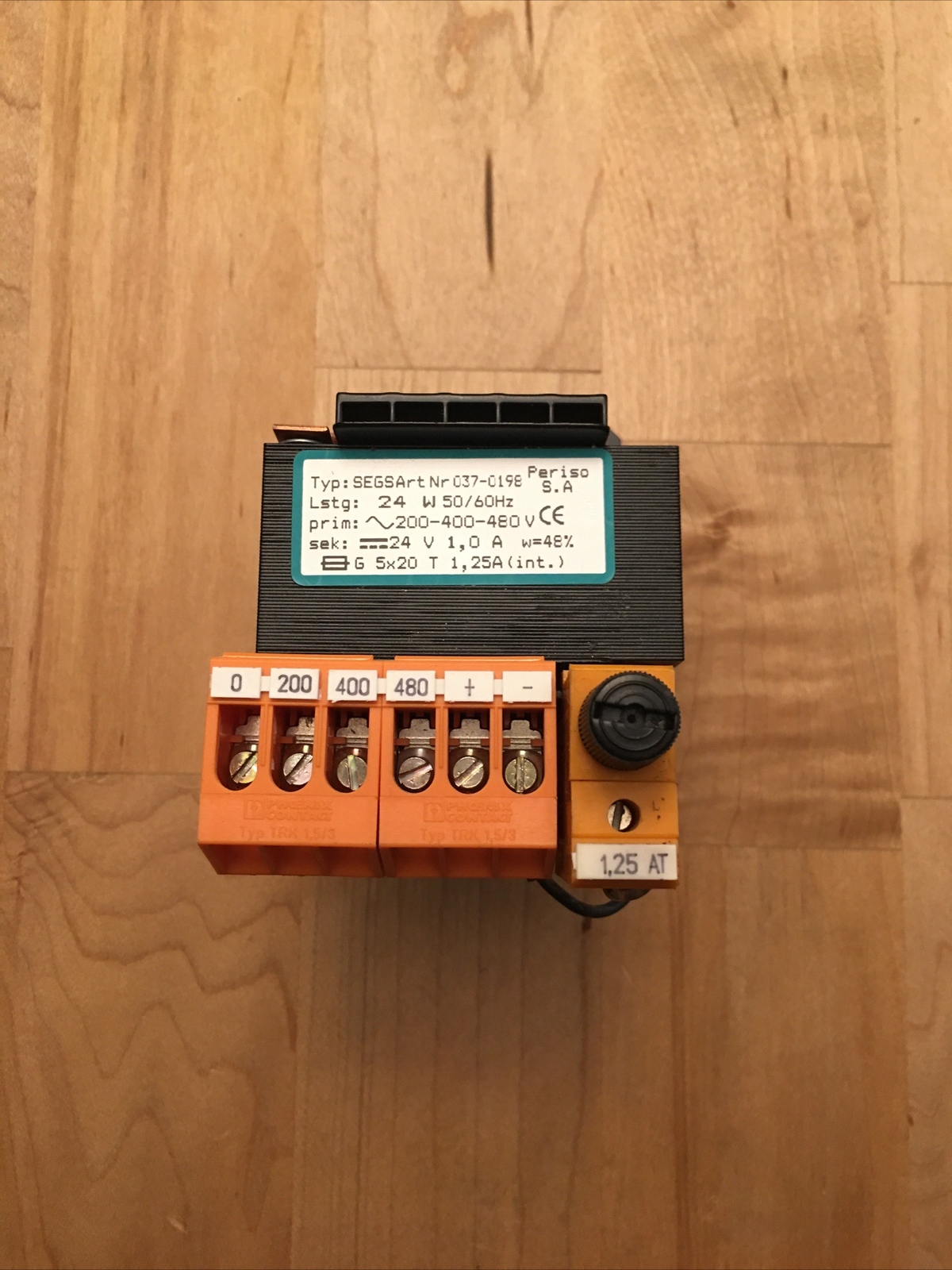 Periso SA 037-0198 Power Supply 200/400/480 Input 24VDC 1 Amp Output Fused