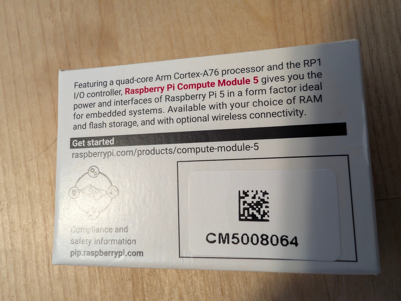 Raspberry Pi Compute Module CM5 8GB RAM 64GB eMMC no wireless CM5008064