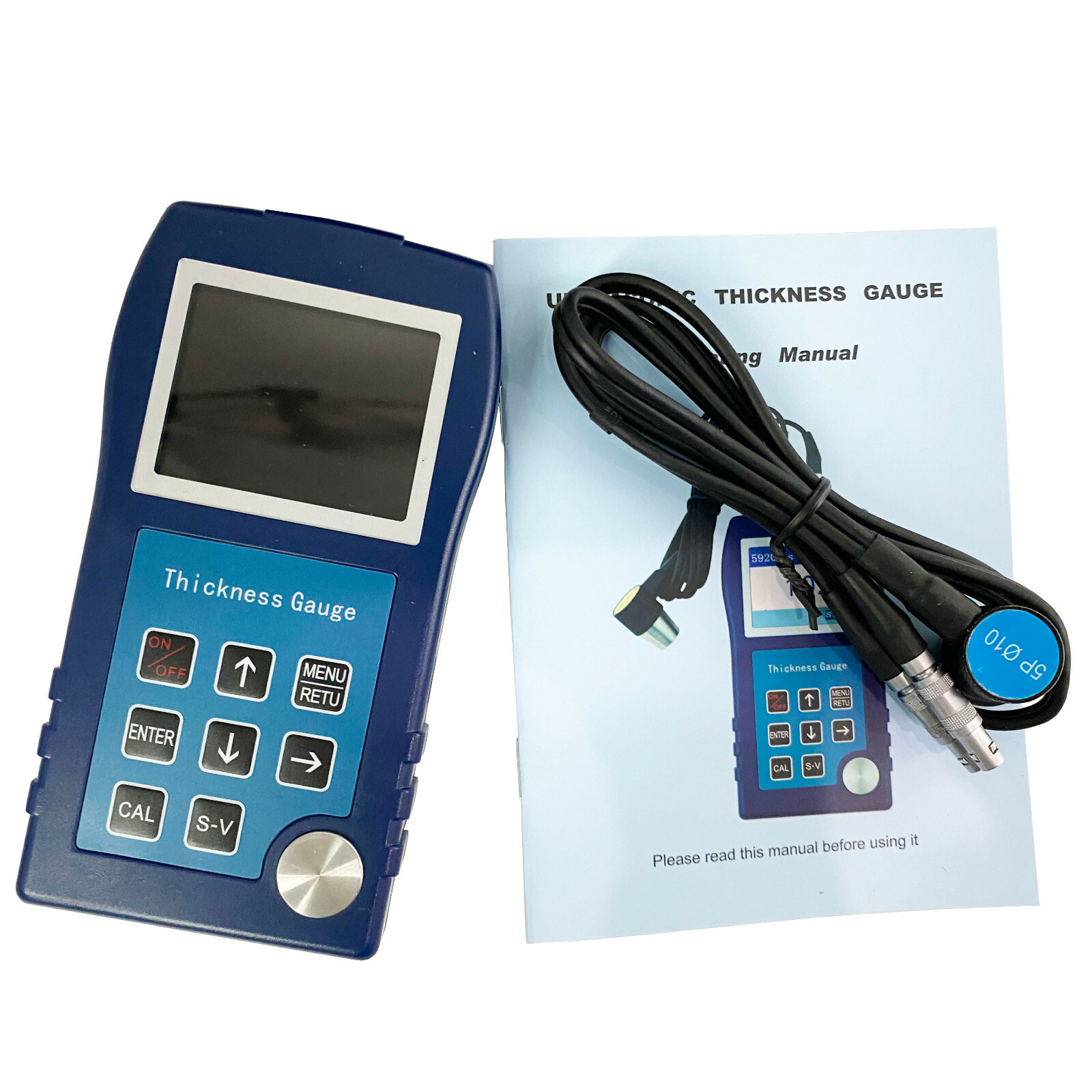 Digital Ultrasonic Thickness Tester Gauge Steel Copper Metal Plastic 0.9-300mm