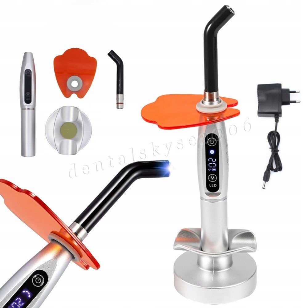 Dental Upgraded Rainbow LED Curing Light 1500-2000mw/cm2 3 Modes Silver US STOCK