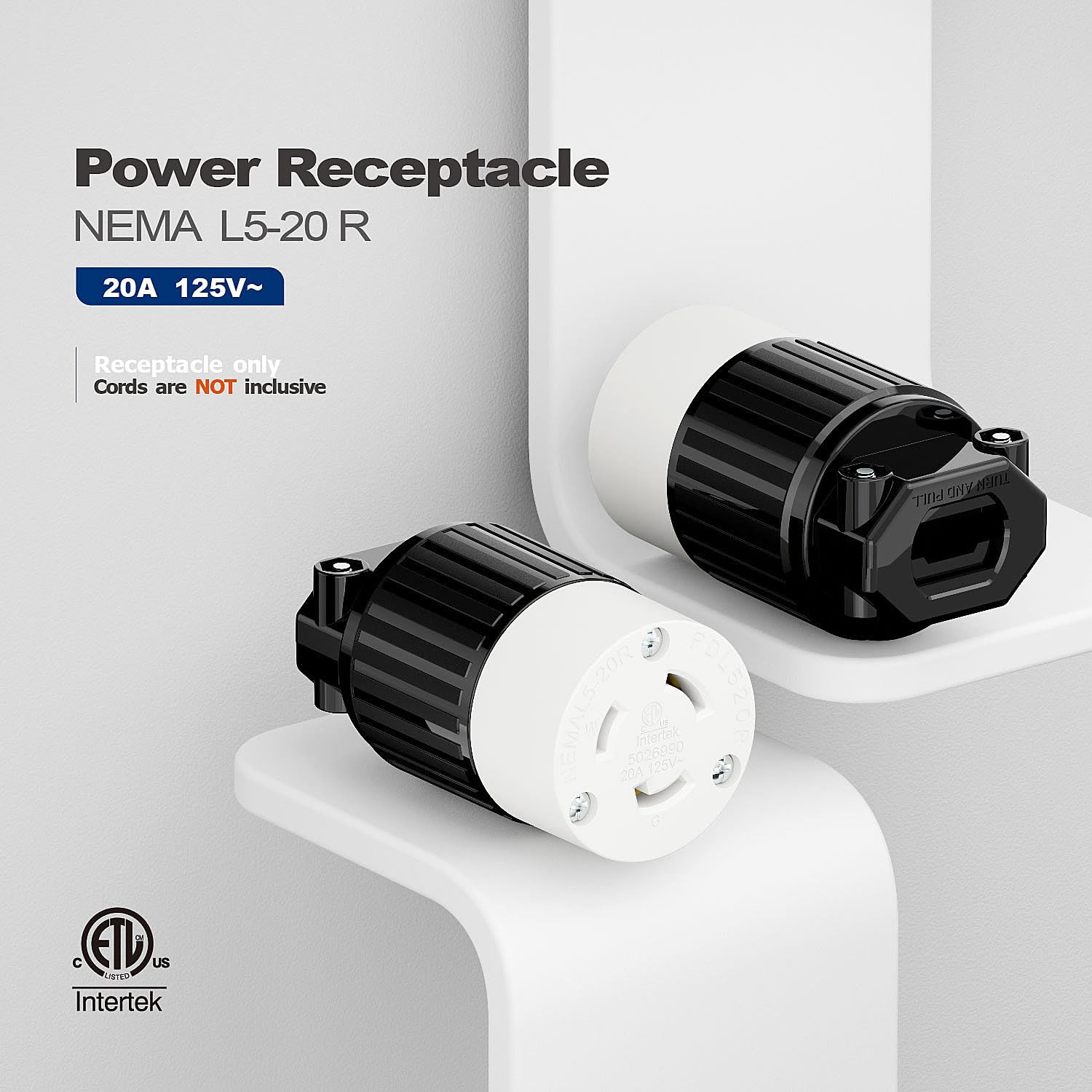 NEMA L5-20R Locking Plug Receptacle (ETL Listed) Twist Lock L5-20R 20Amp 125Volt