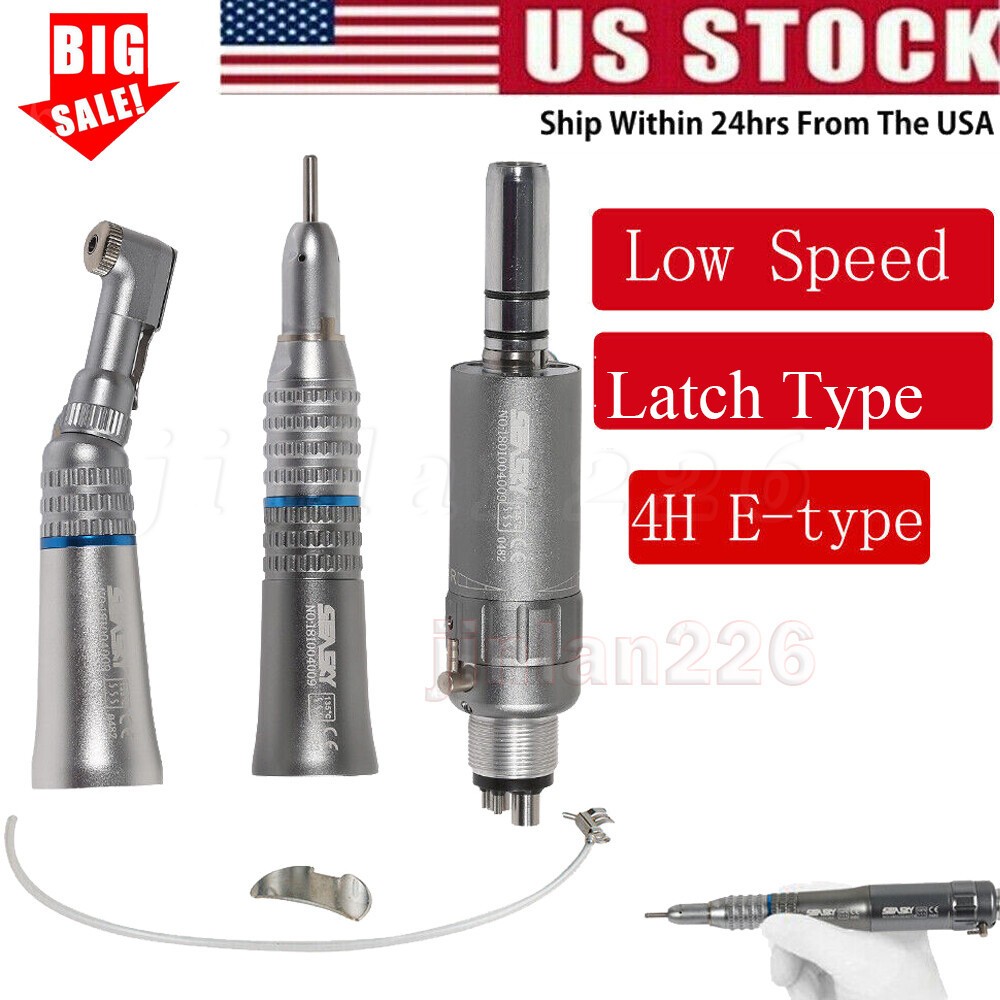 Dental Slow Speed Handpiece Contra Angle/Straight /Air Motor 4Hole NSK Style NEW