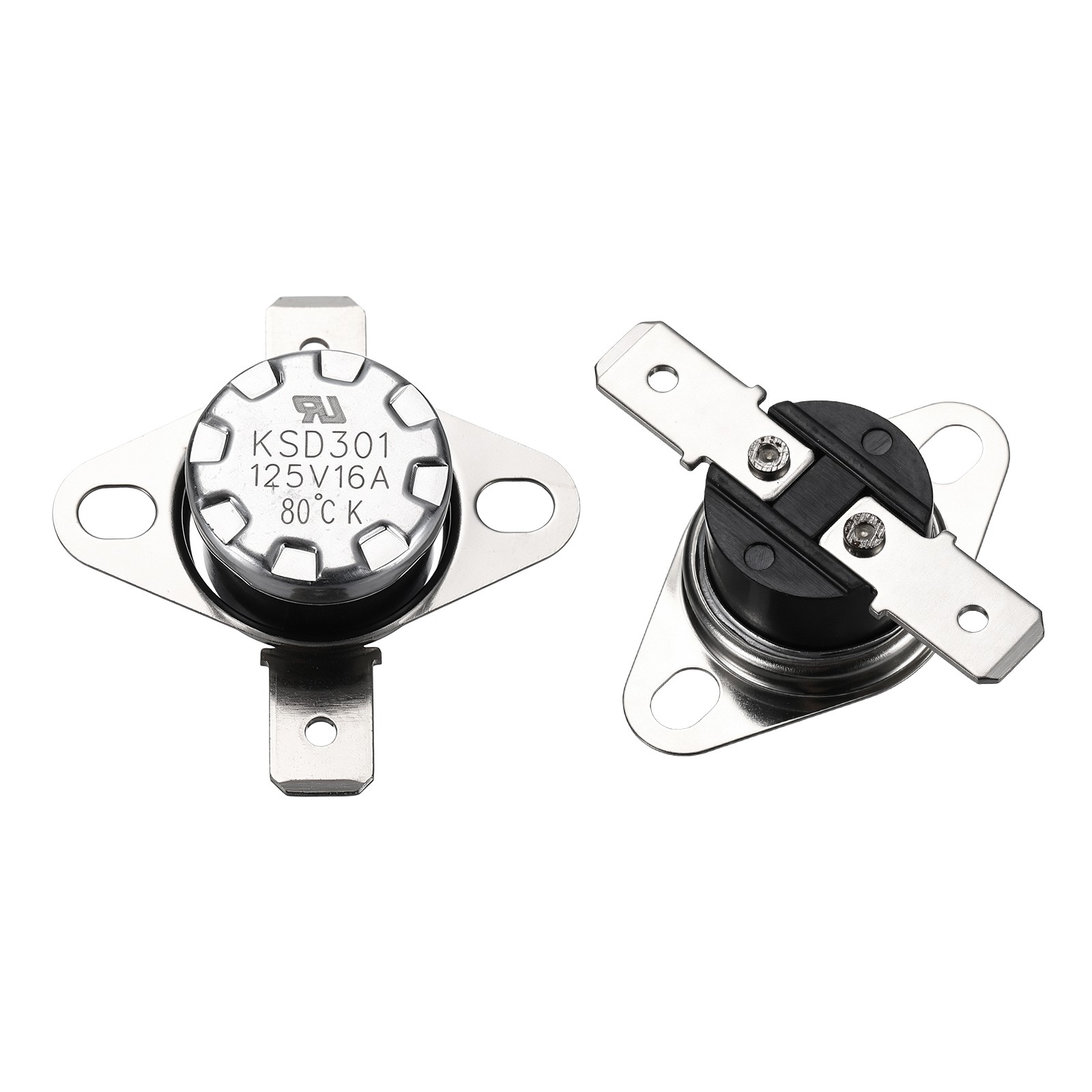 2 Pcs KSD301 Thermostat 80°C/176°F Snap Disc Temperature Switch Bakelite