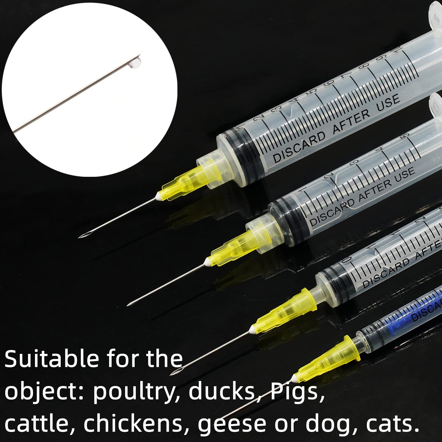100 Pack 20Ga 1Inch Sterile Disposable Injection Needl with Cap 1 Inch