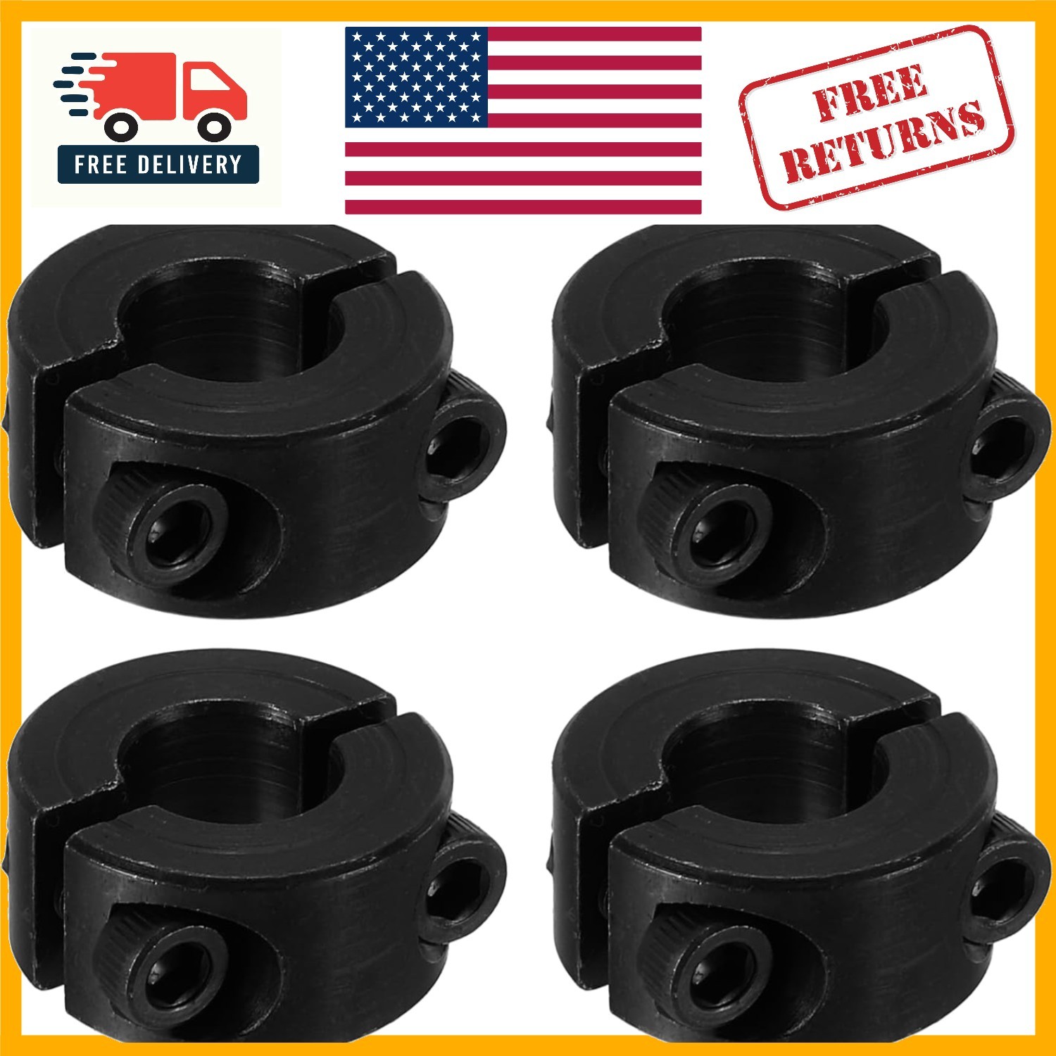 Corrosion-Resistant 8mm Steel Shaft Collars – Easy Install Double Split Design