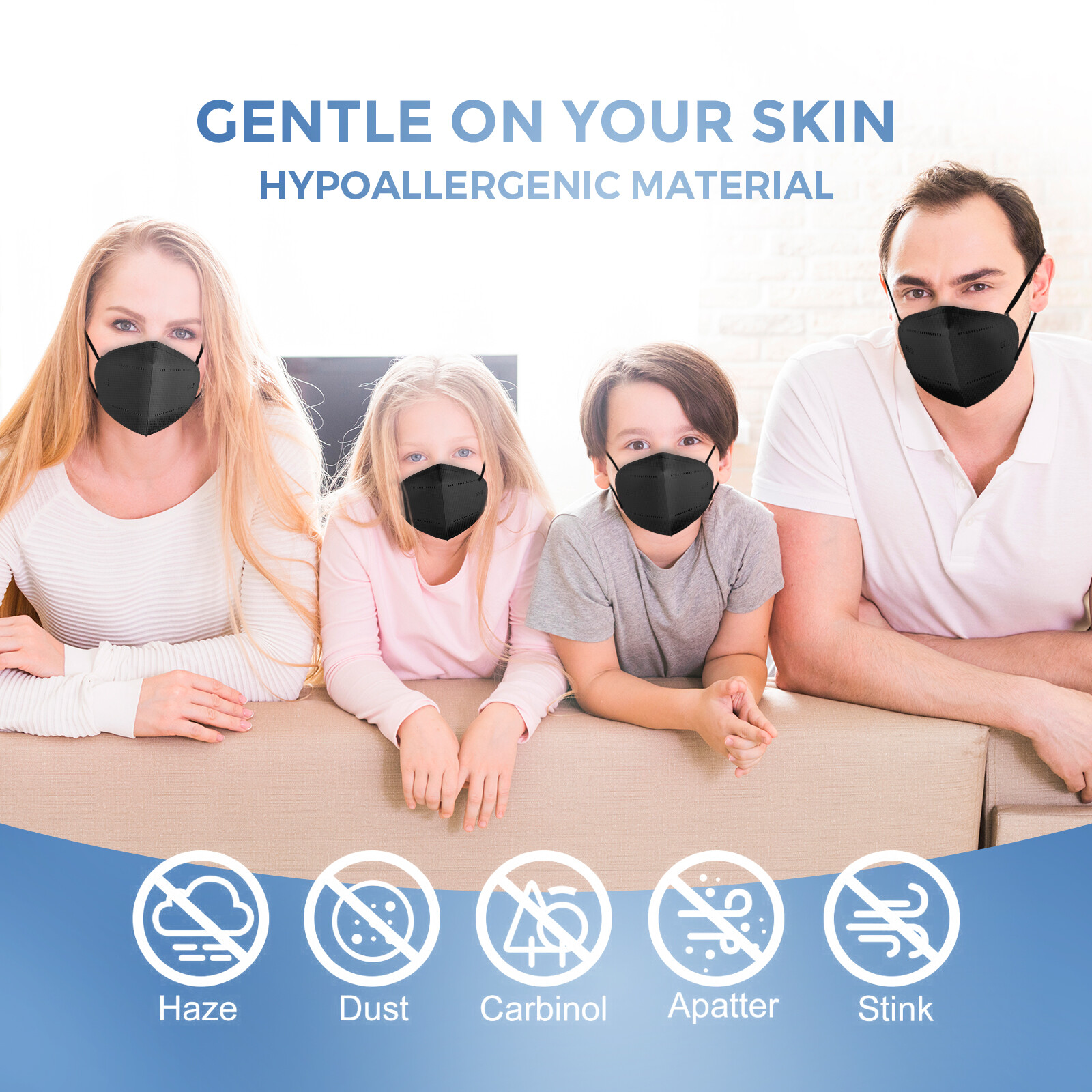 100 Pack Disposable KN95 Face Mask 5 Layer Mouth Cover Respirator USA Stock