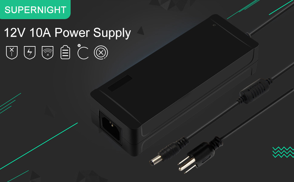 5PCS 12V 10A 120W Power Supply Adapter Transformer 5.5*2.1mm AC-DC Power Plug