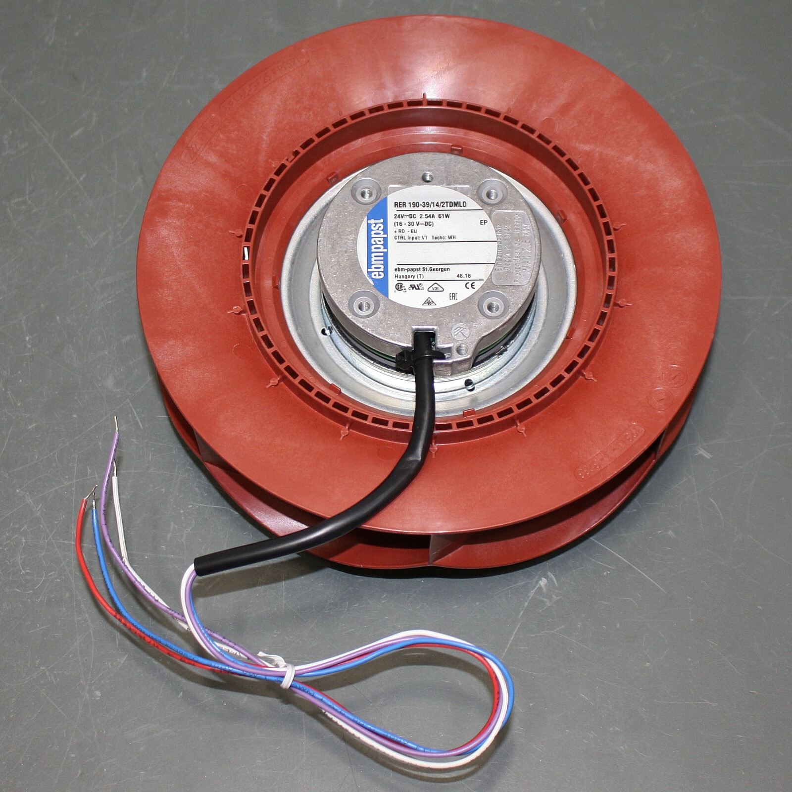 ebmpapst Compact Centrifugal Axial Blower Fan RER 190-39/14/2TDMLO, 24V DC, 61W