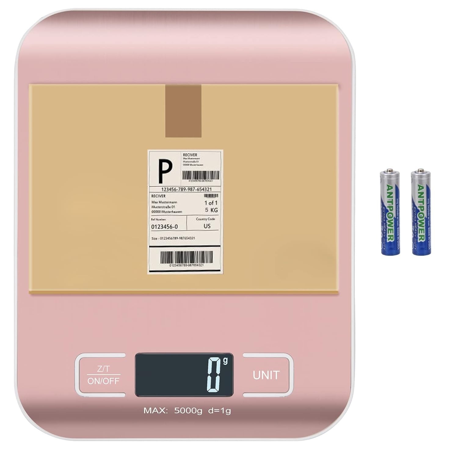 5kg x 0.1 OZ Digital Postal Shipping Scale Stainless Steel Panel- Business, K…