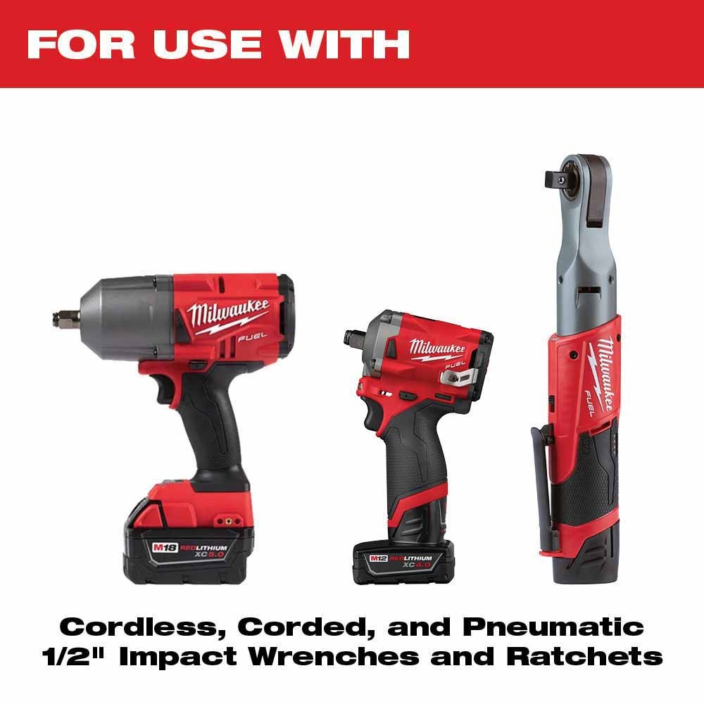 Milwaukee 49-66-6818 Shockwave Impact Duty Socket 1/2″ Drive 16-PC MM Tray Set