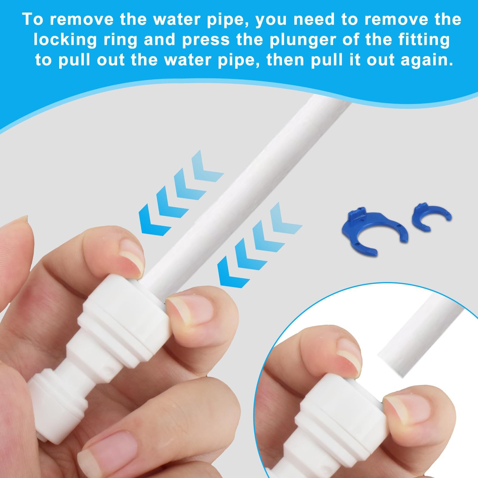 6 PCS Quick Connect Fittings 1/4″ to 3/8″ Tube OD 1/4 inch 3/8 inch, White