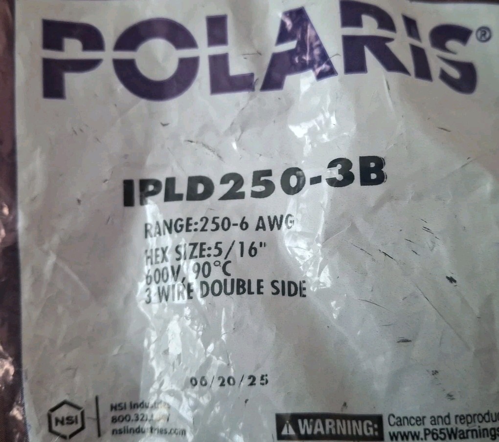 IPLD250-3B 250 MCM – 6 AWG POLARIS INSULATED MULTI-TAP CONN 3 PORT