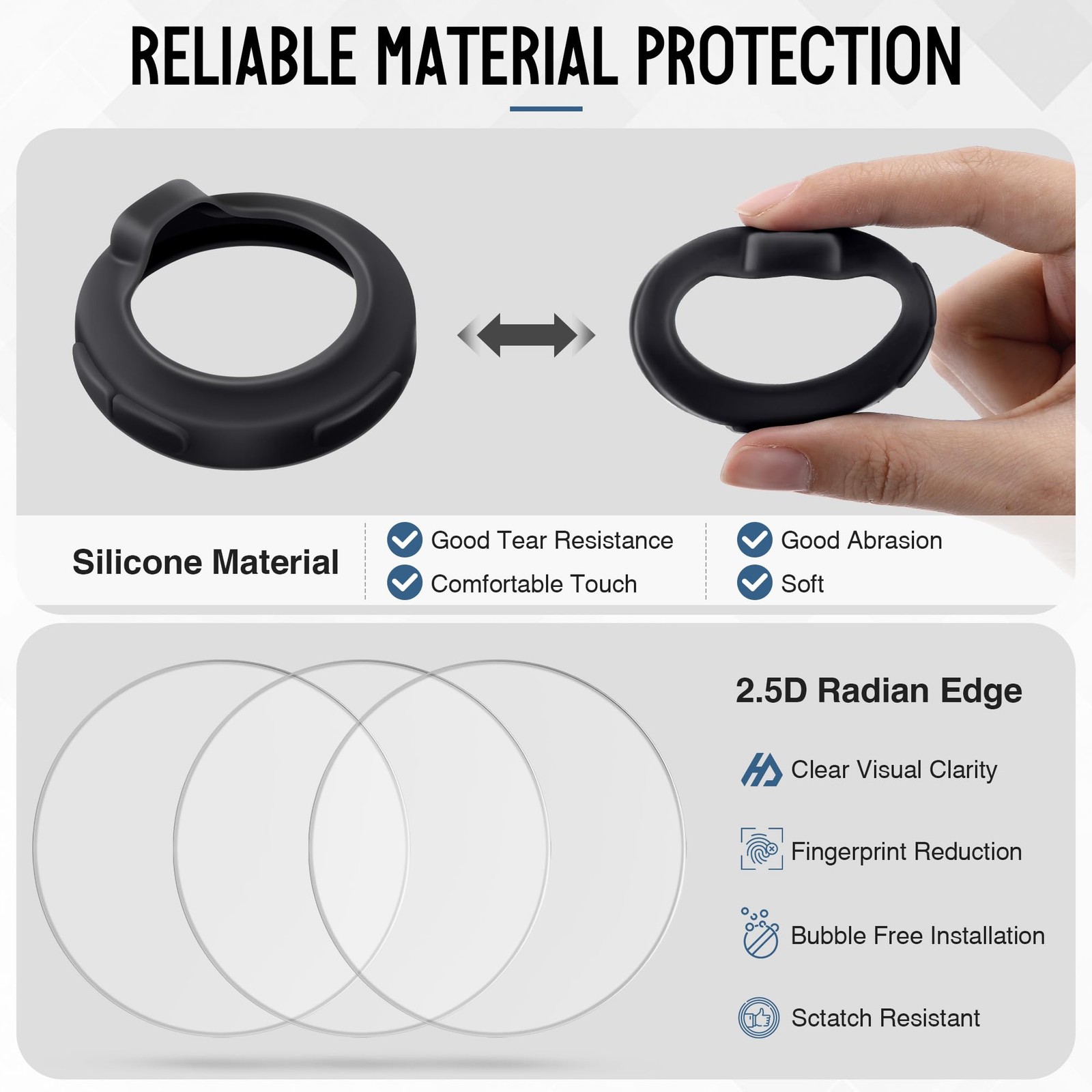 Stethoscope Protection Kit Compatible with EKO Core 500, 3 2.5D Tempered Glas…
