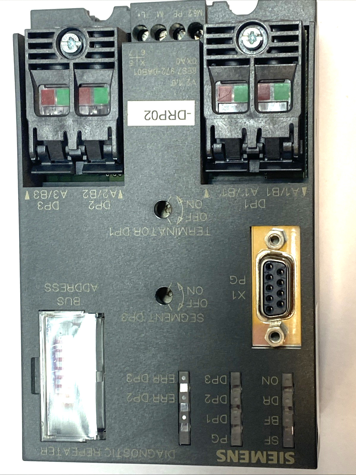 Siemens 6ES7972-0AB01-0XA0 PROFIBUS DP Diagnostic Repeater 24V MISSING SCREWS