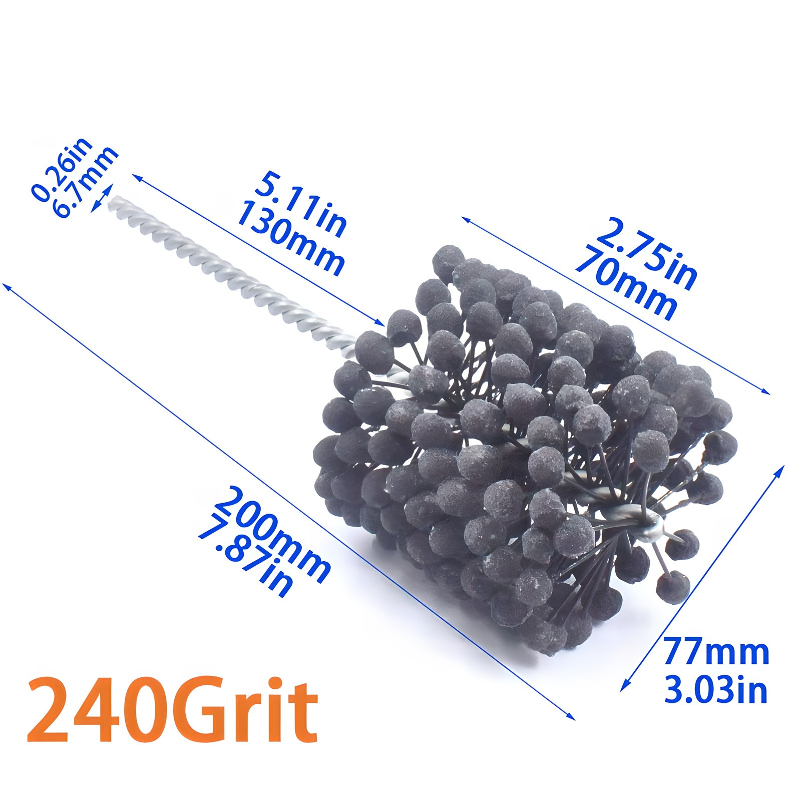 3″ 240 Grit Flexible Cylinder Ball Hone Engine Brake Hone Brush Silicon Carbide