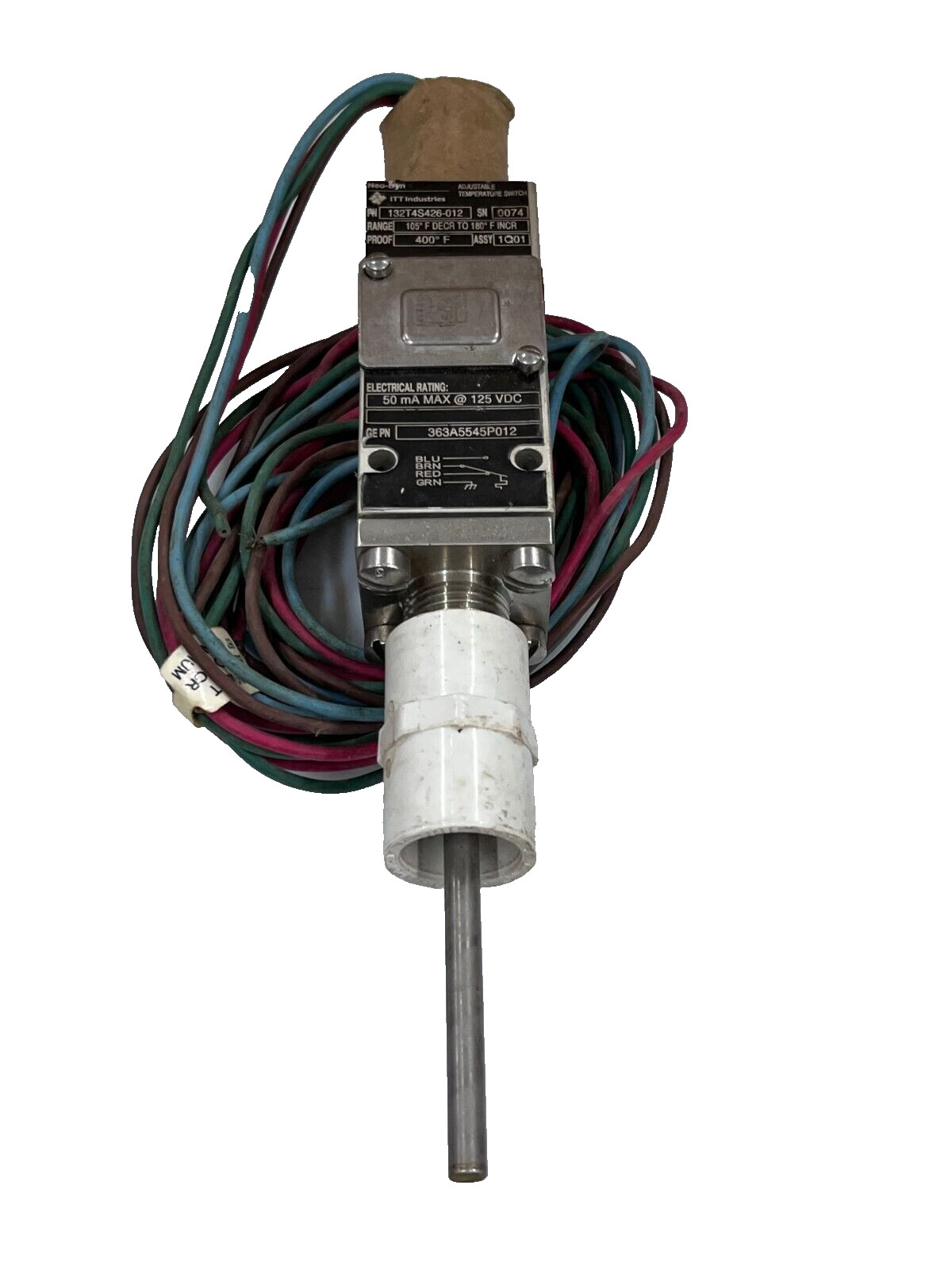 ITT Neo-Dyn 132T Series 132T4S426-012 Temperature Control Switch set @ 175°F dec
