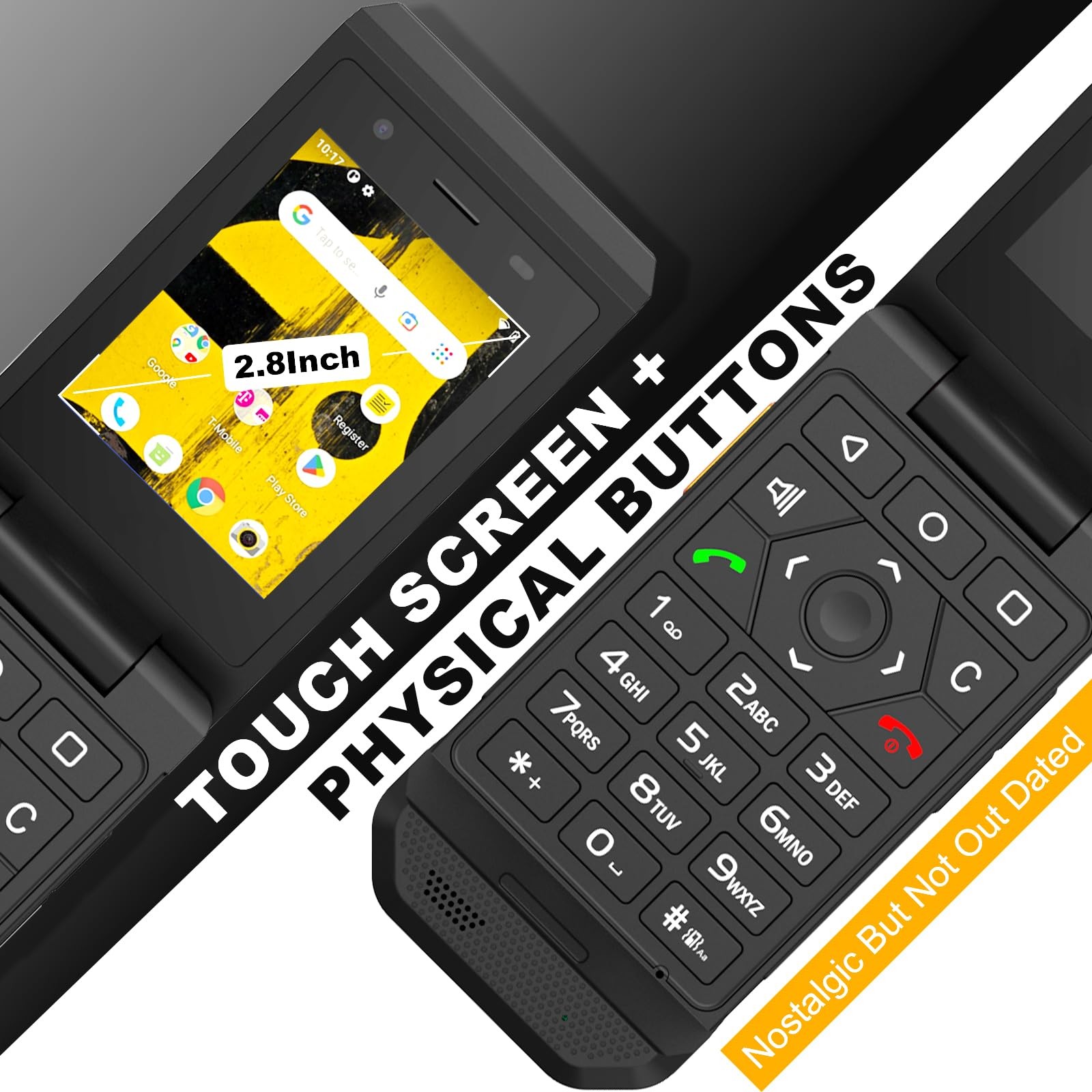 S22 Rugged Flip Phone Unlocked (16GB) 2.8» Touchscreen Smart Cell Phone Andr…