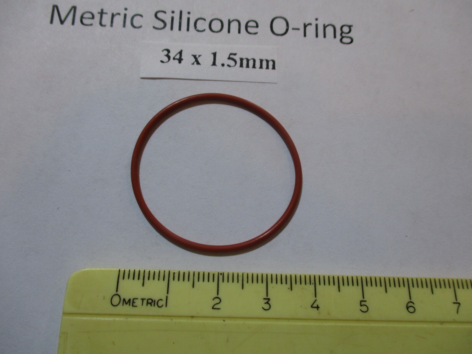34mm ID x 37mm OD x 1.5mm thick SILICONE O-ring. Quan 1.