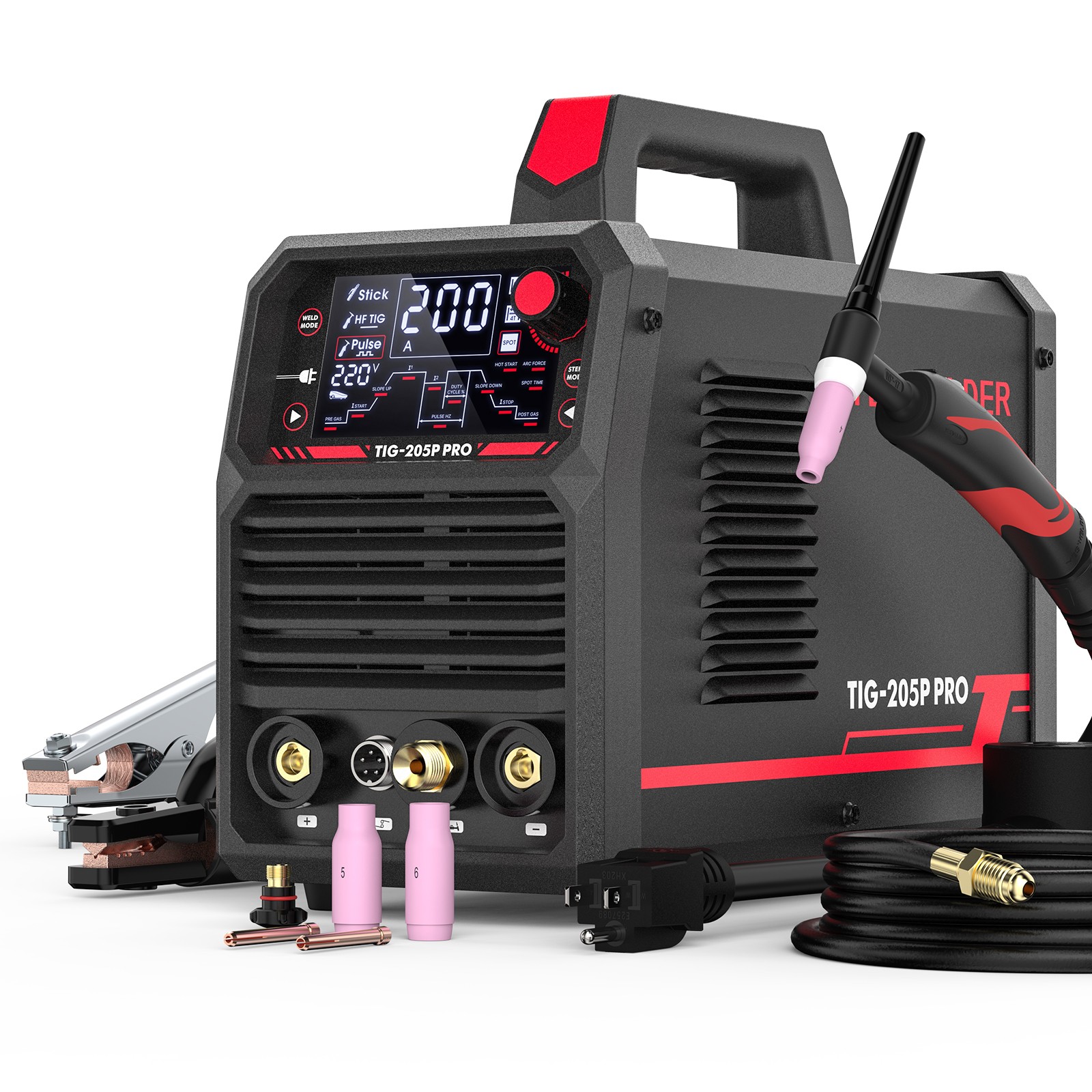 HF TIG/Stick/Arc TIG Welder 110 /220V 205 A Dual Voltage TIG Welding Machine