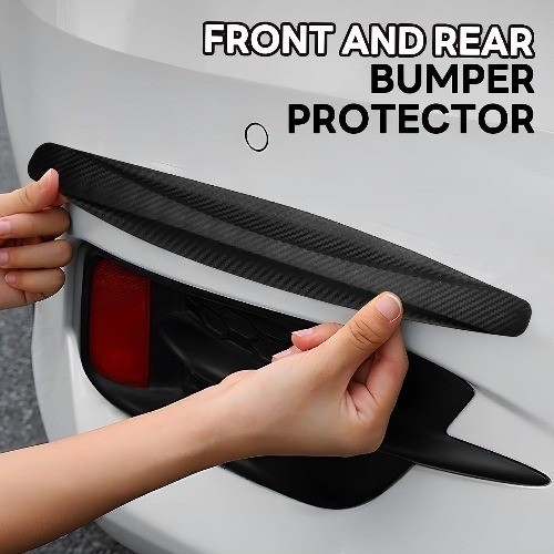 Black Bumper Guard Strip 4 Pack – Anti-Collision Patch Protector for Front and R