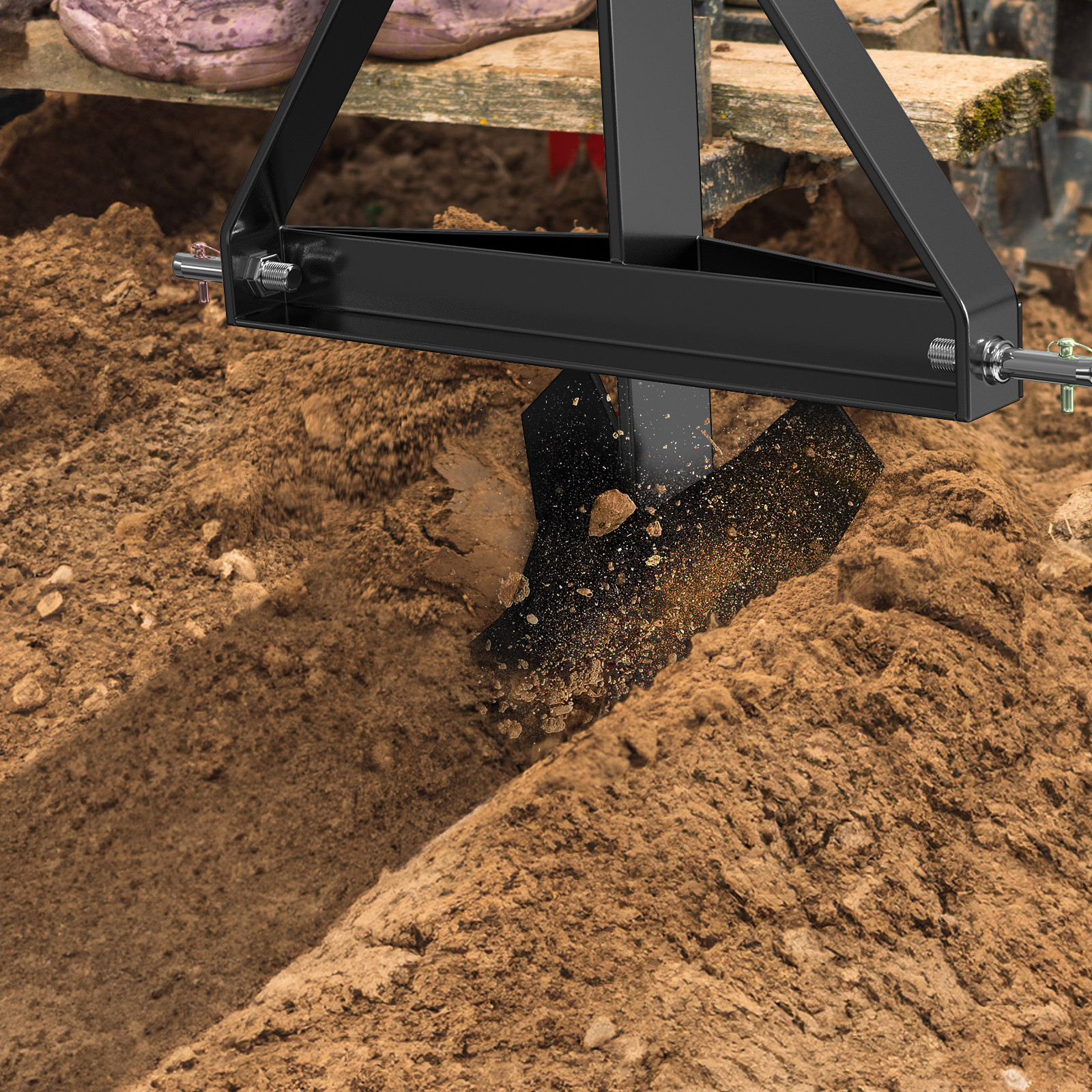Garvee Middle Buster for 3 Point Hitch Tractors Heavy Duty Steel Plow Furrower