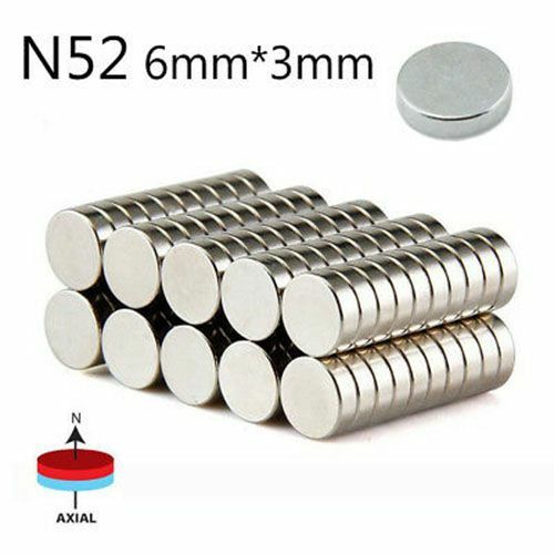 20/50/100/200PC N52 6mm x 3mm 1/4″x1/8″ Strong Disc Rare Earth Neodymium Magnet