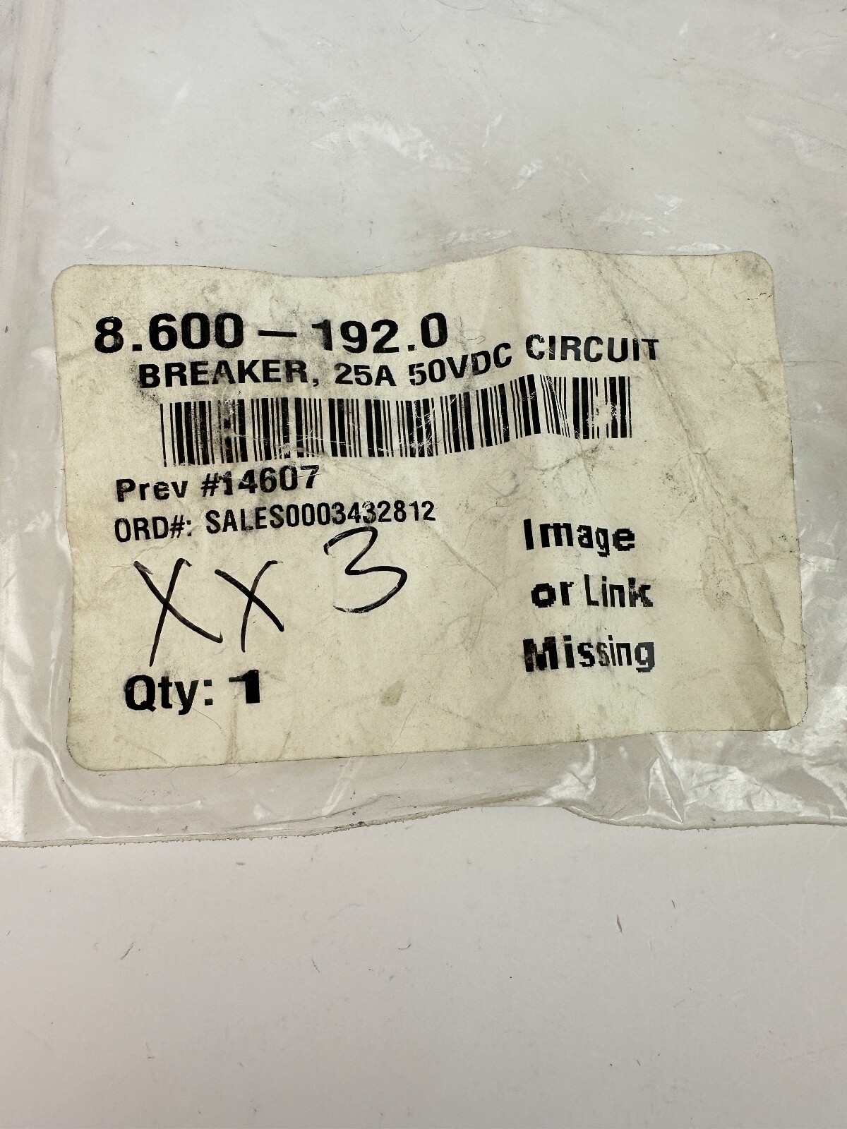 8.600-192.0 BREAKER, 25A 50VDC CIRCUIT 86001920 for KARCHER WINDSOR