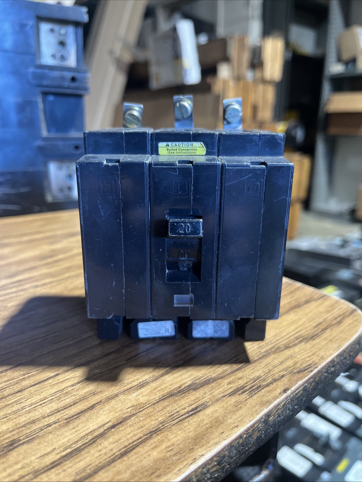 Square D EHB34020 3 Pole 20 Amp 480 277V AC 3 Phase EHB4 Bolt On Circuit Breaker