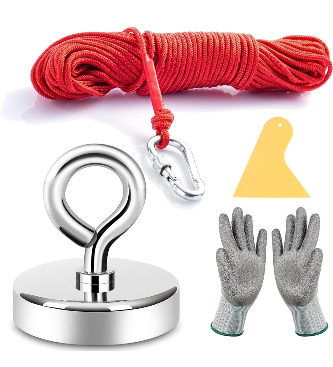 Neosmuk Fishing Magnet, 300lb Giant Rare Earth Magnet with 2.0 inches, Red