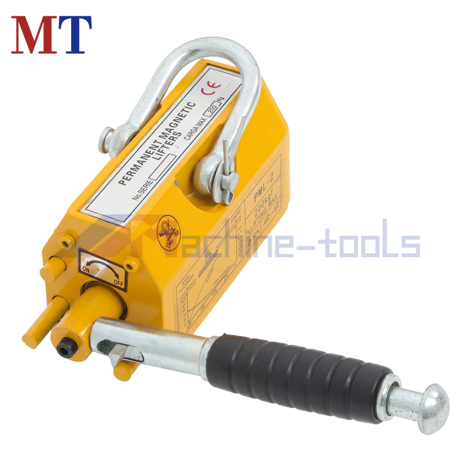 Permanent Magnetic Lifter 440 lbs/200 kg Capacity Yellow Lifting Magnet