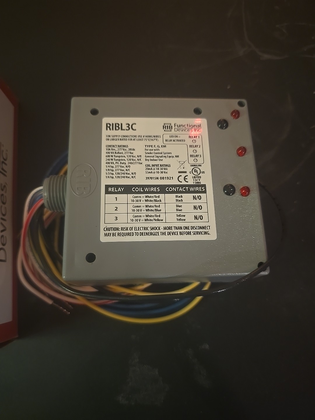 Rib Functional Devices Model: RIBL3C P/N: (1) 2ETA1 3 N/O Enclosed Relays 10-30v