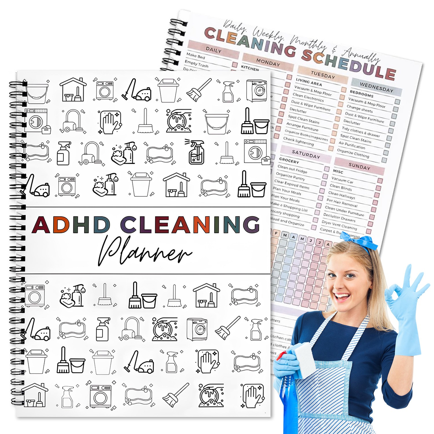 Adults Adhd Cleaning Planner, Editable Adhd Cleaning and Organizing Planner DIY