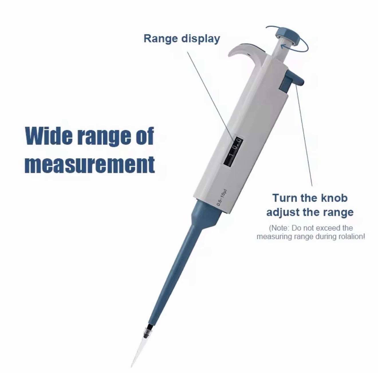 0.5μl-10ml Single Channel Pipettor Pipette Adjustable Lab Liquid Micropipette US
