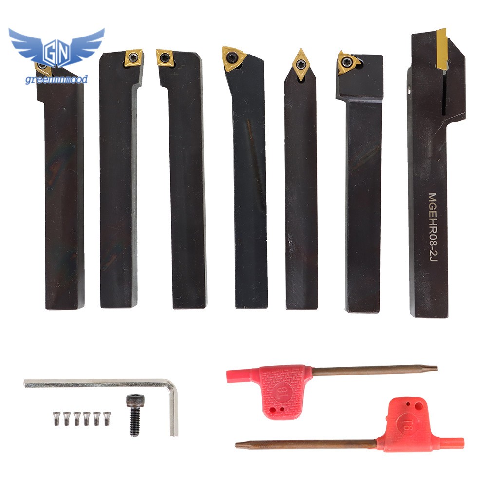 7 Pieces 1/2» Indexable Carbide Turning Tool Set For Lathe Turnining With Box