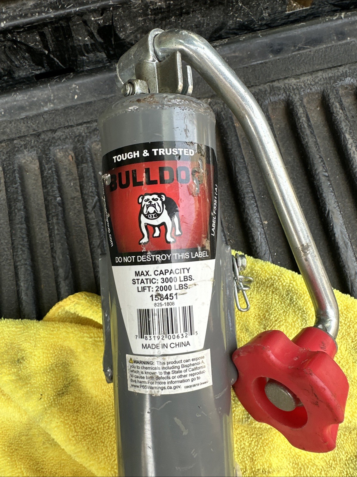 NEW Bulldog 158451TS Trailer Jack Tubular Swivel 2000lb Lift 1′ 9″ Max Lift