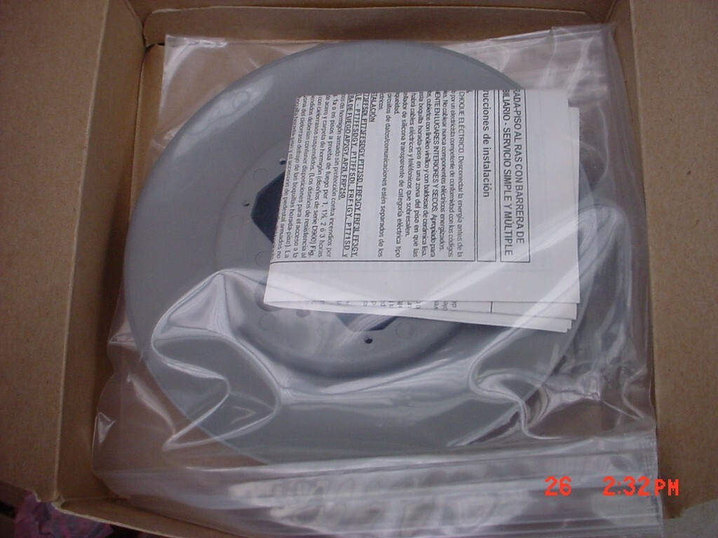 HUBBELL FRF3GY SCRUB SHIELD FEED COVER AND FLANGE FLUSH FIRE RATED
