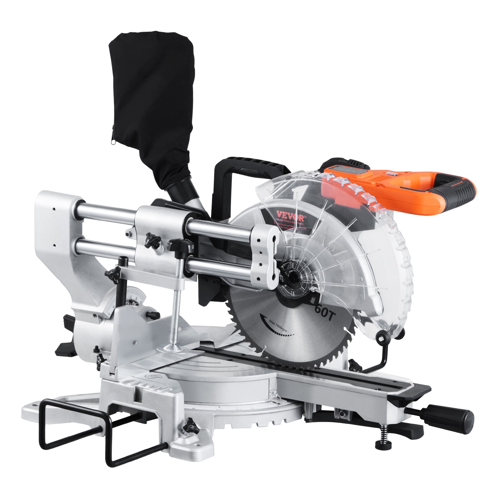 VEVOR Sliding Compound Miter Saw 10-In Blade 15 Amp Motor Corded Double Bevel