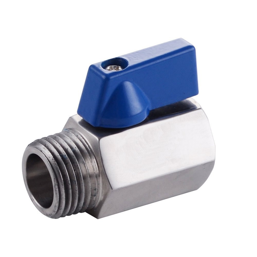HFS(R) 1/4″ Female NPT to 1/4″ Male NPT Mini Ball Valve – Stainless Steel 304