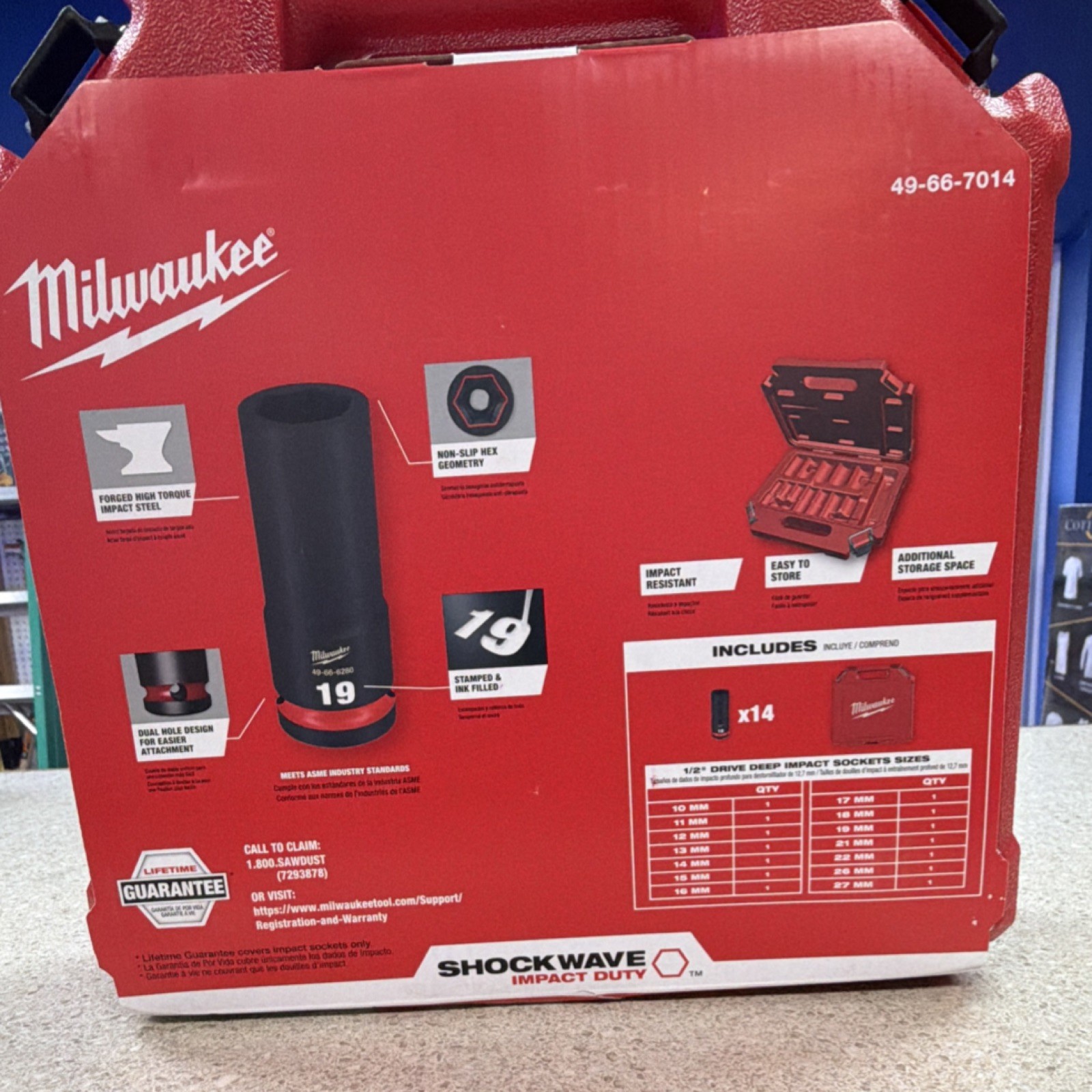 Milwaukee 49-66-7014 Shockwave Impact 1/2″ Drive Metric Socket Set 14pc