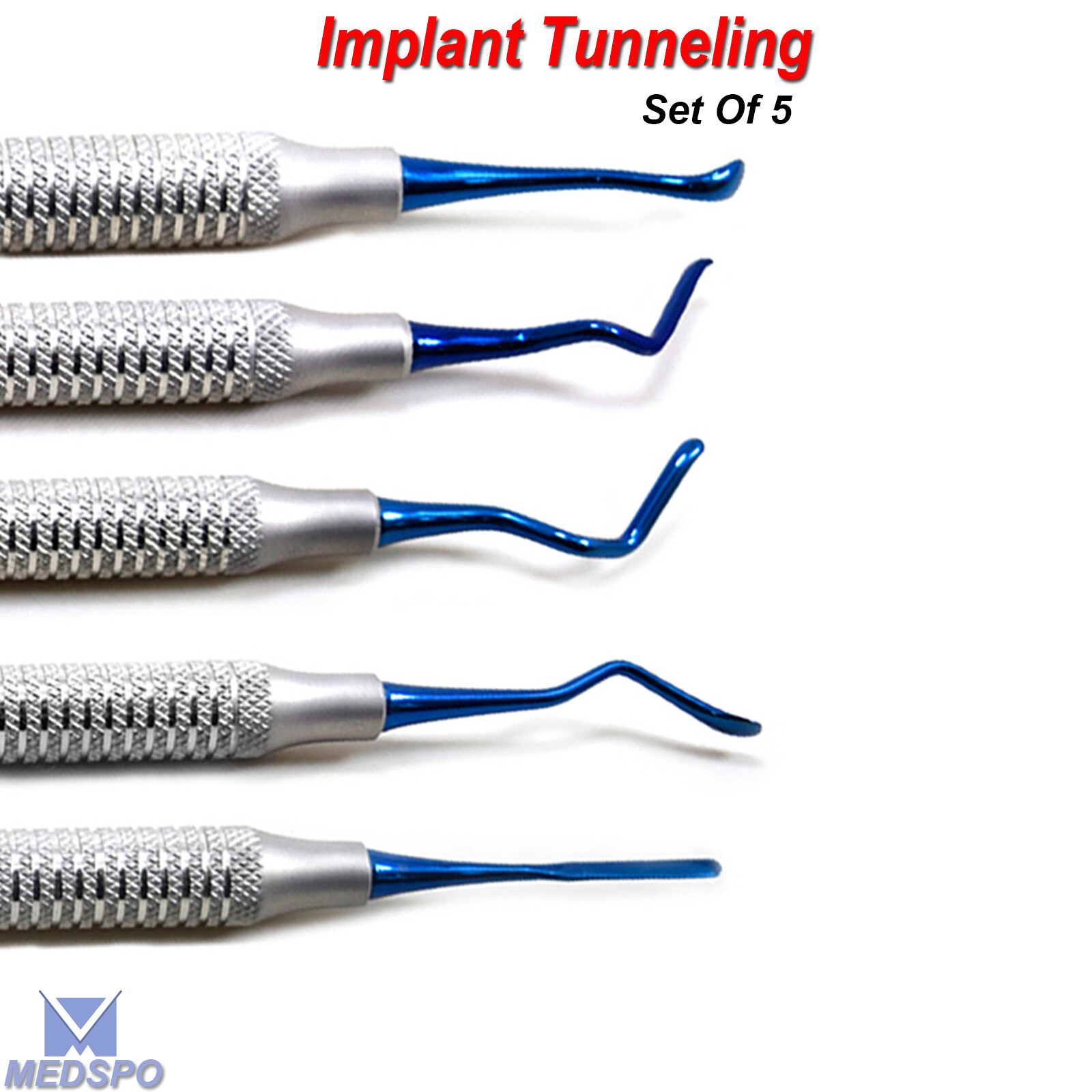 Dental Implant Surgery Tunneling Kit Sinus Lift Grafting Gum Elevators Set Of 5