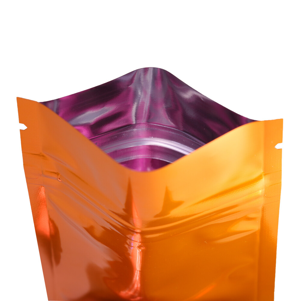 Orange UV Blocking Flat Mylar QuickQlick™ Pouch for Loose Tea Leaves (3.3×5.1″)