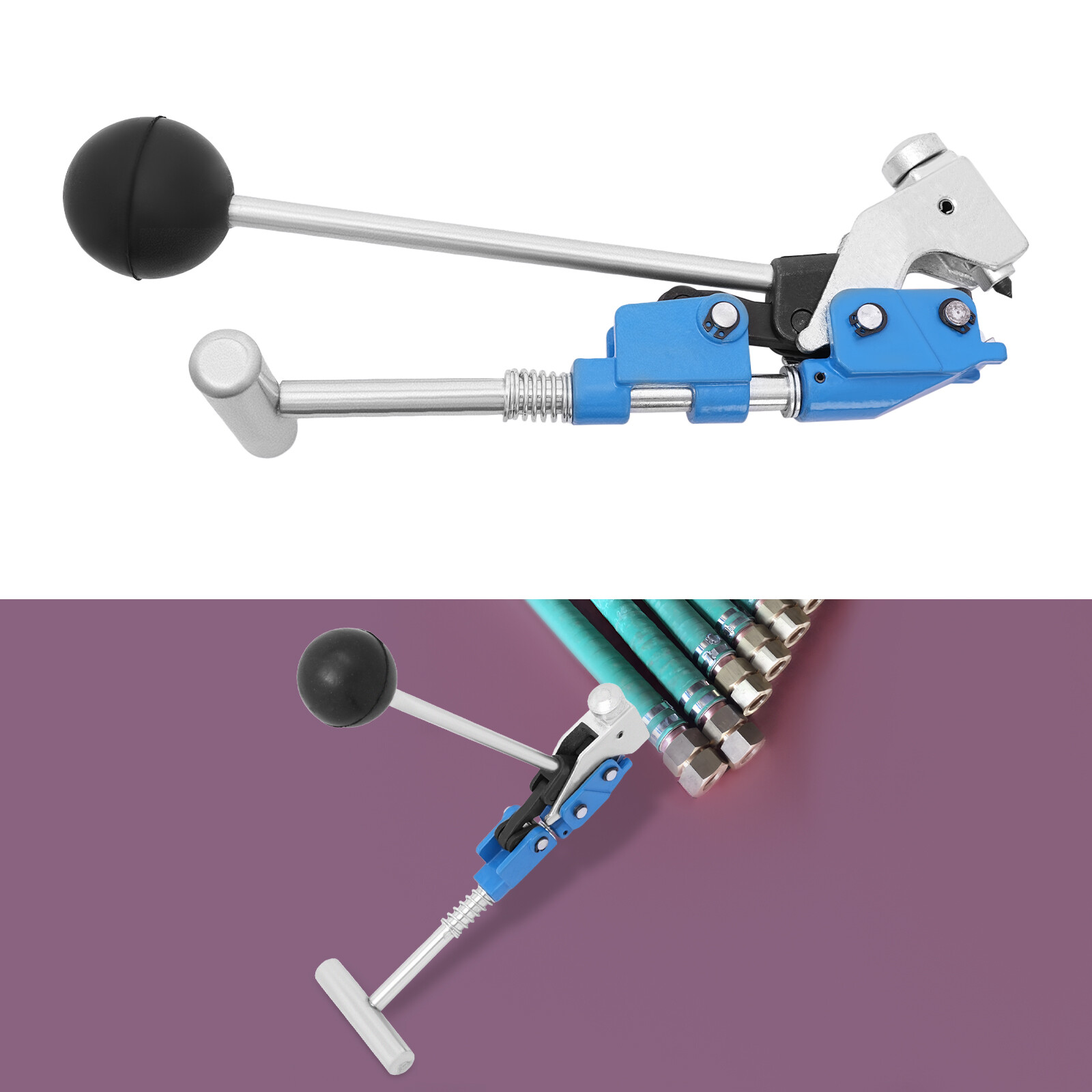 Punch Clamp Tool for steel strips w/0.37-0.63in width&up to 0.03in in thickness