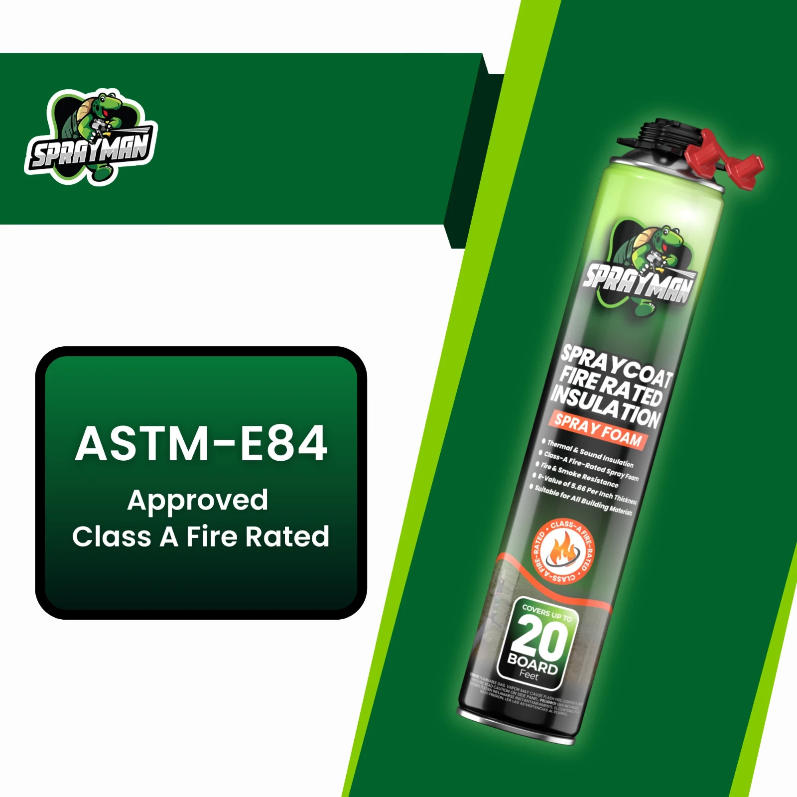 Sprayman Spraycoat Fire Rated Closed Cell Insulation Foam Kit 27.1oz 24 Pack