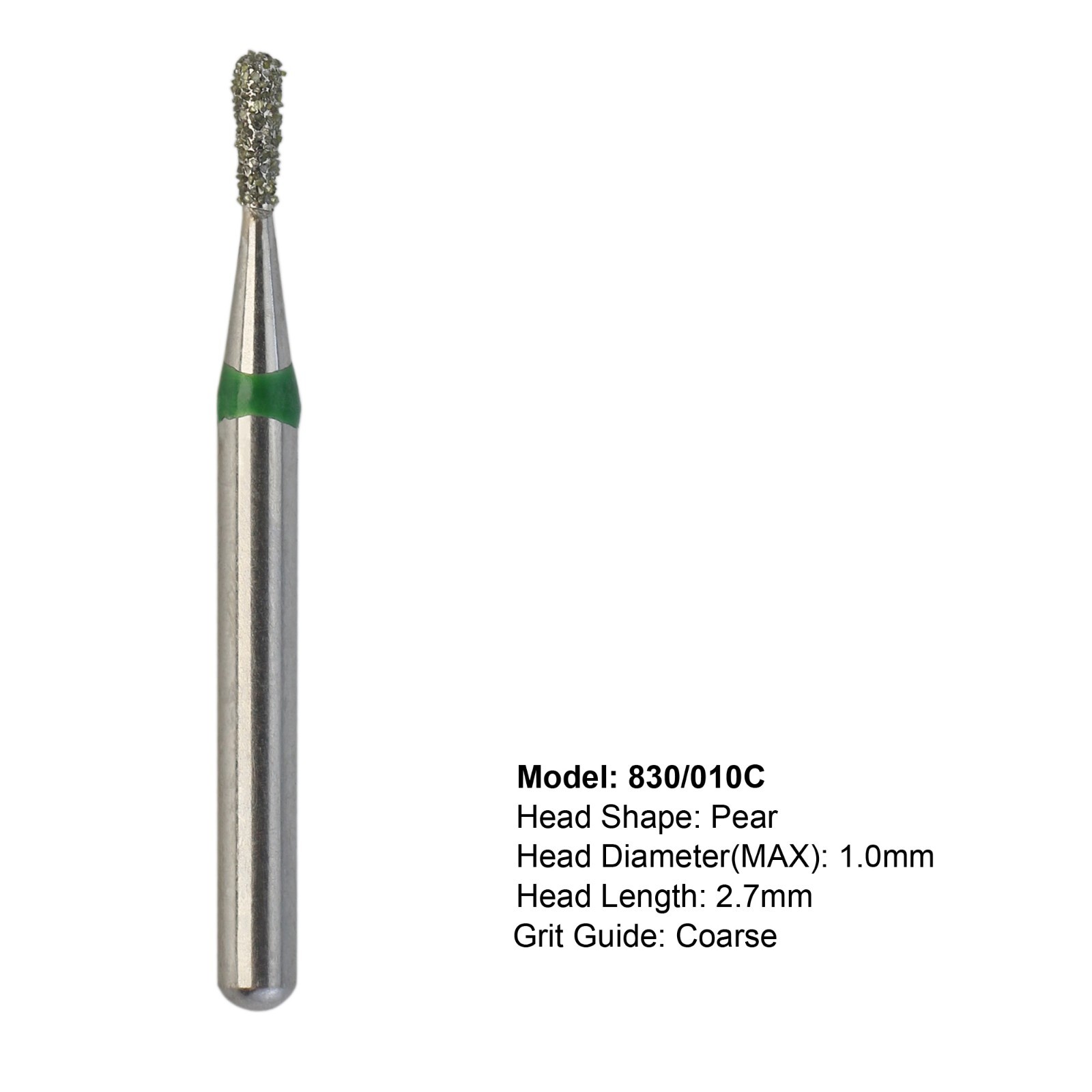 Dental Diamond Burs Pear Shape 830/010C Coarse Grit FG High Speed Burr 10pcs