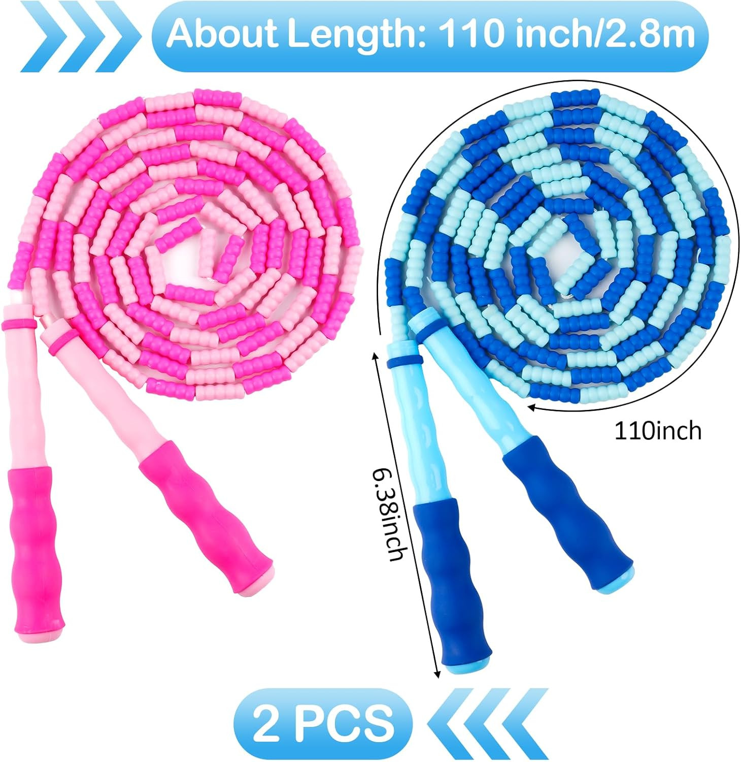 Jump Rope for Kids, Adjustable Jump Ropes for 4 5 6 7 8 10 12, Tangle Free Jumpi