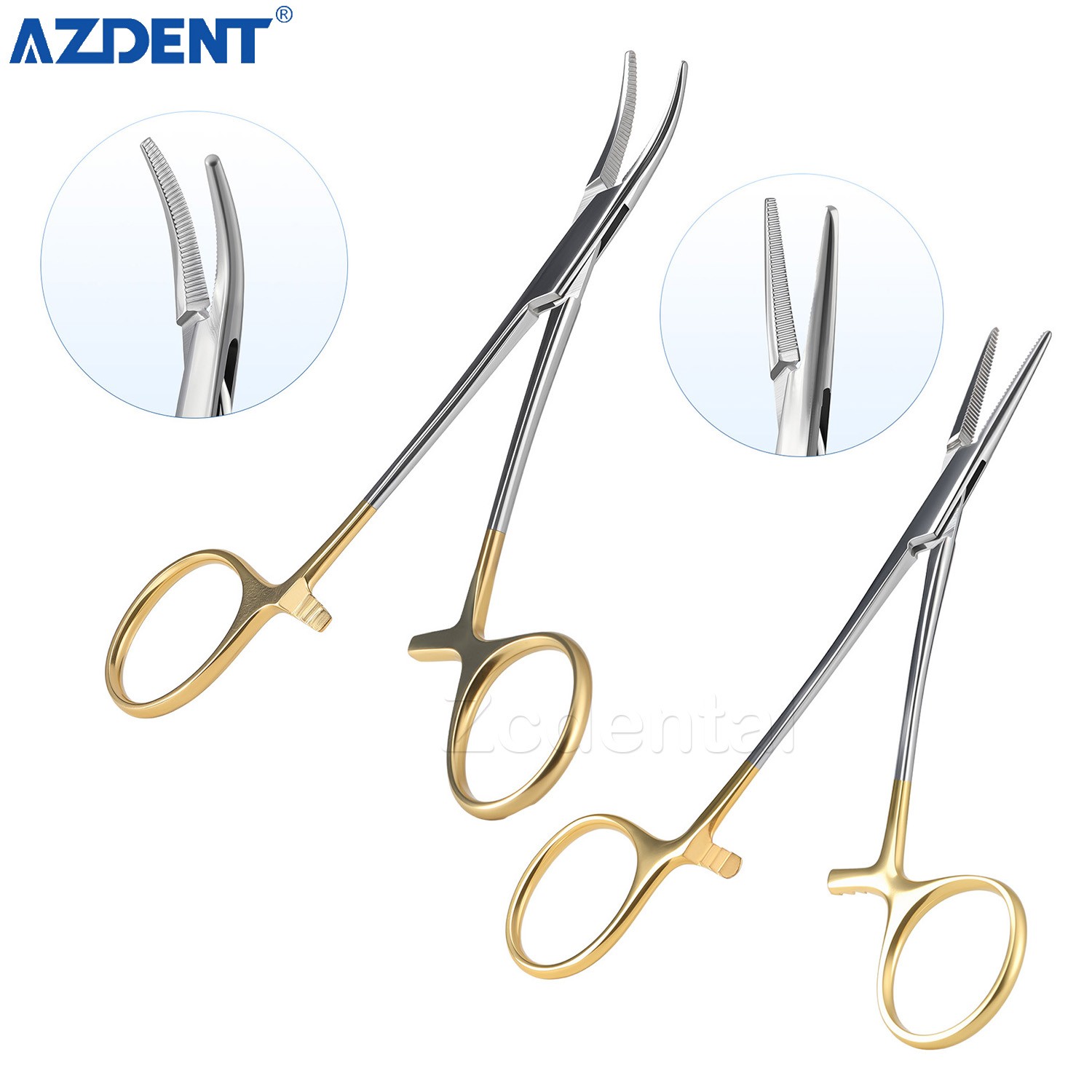 AZDENT Dental Surgical Hemostat Forceps Curved/Straight Locking Clamp Pliers