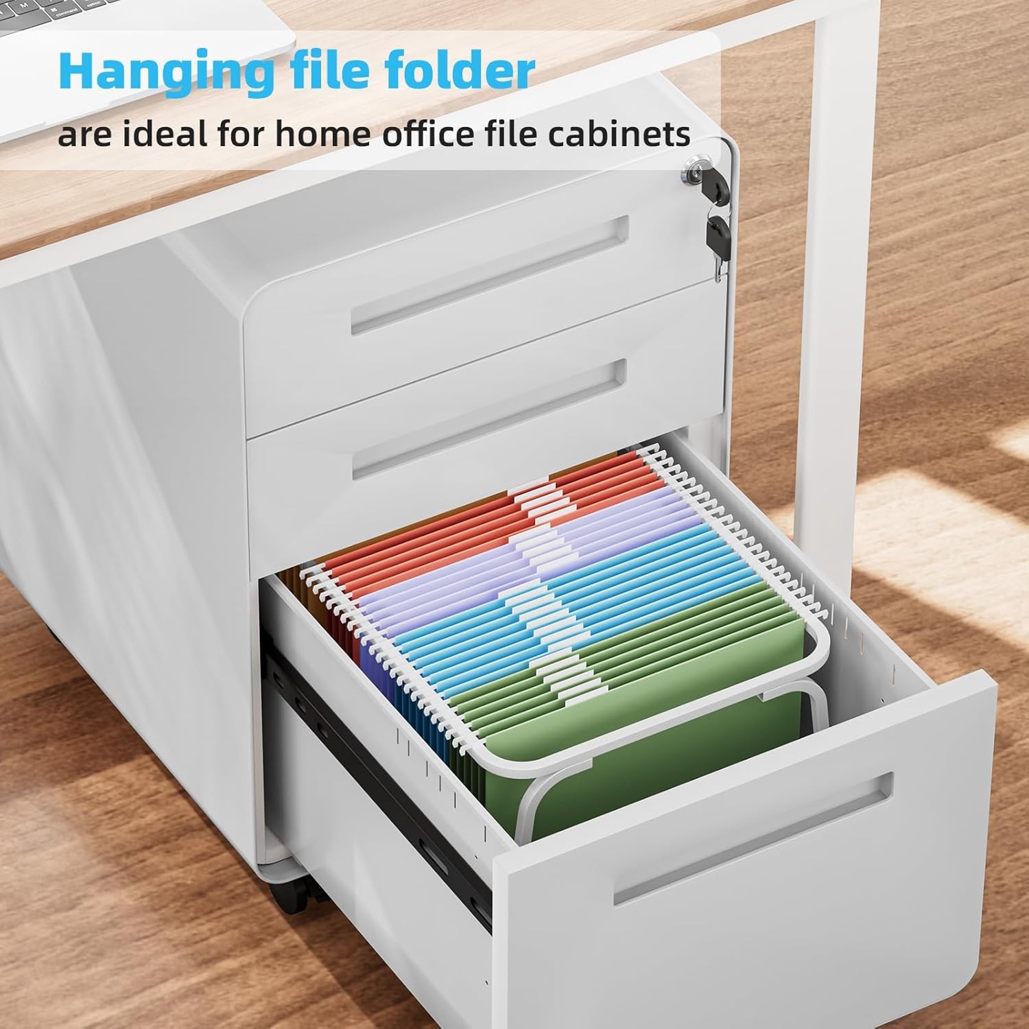 Hanging File Folder Frame, Adjustable Letter Size File Holder 16-25 Inches,