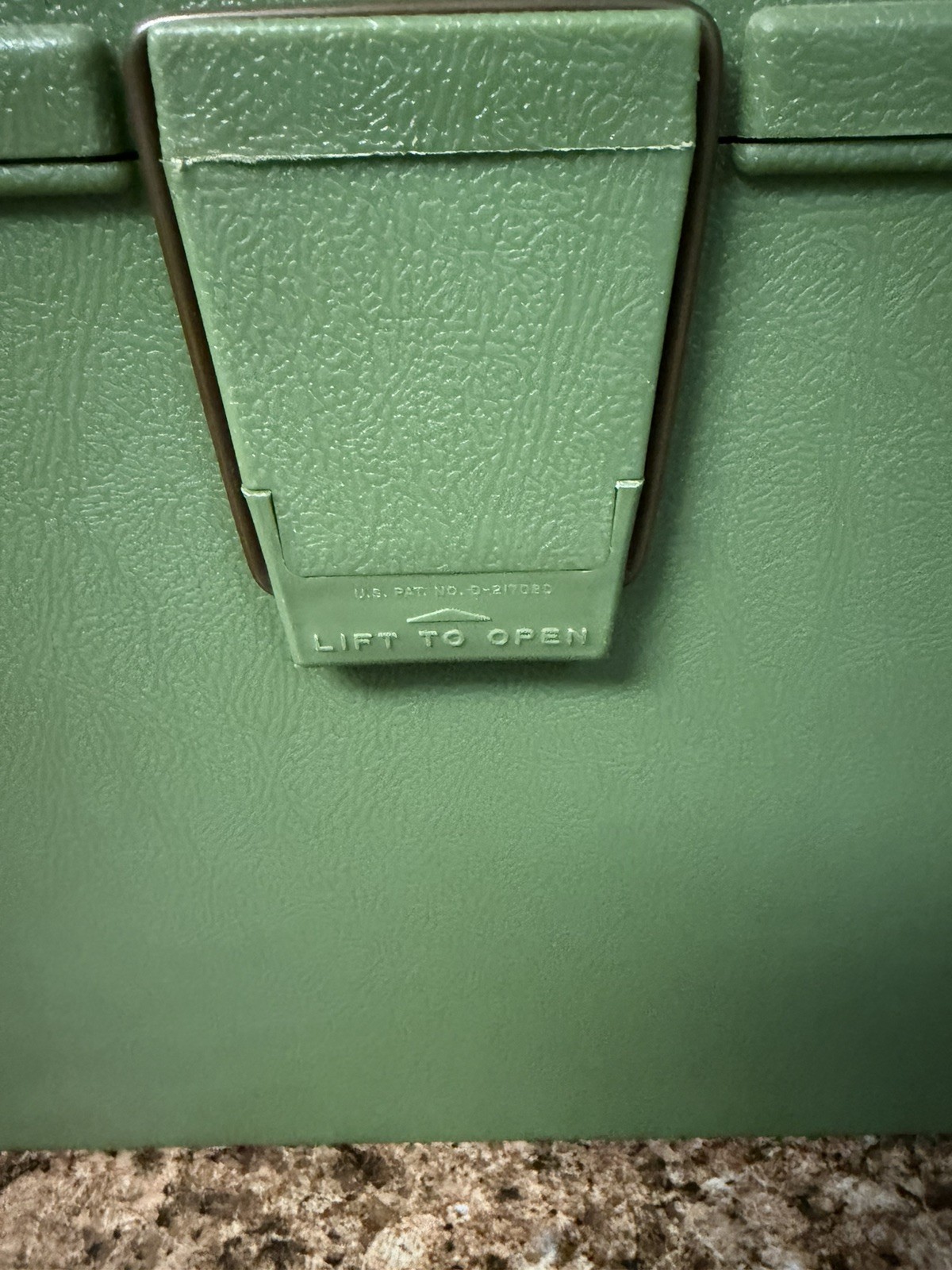 Vintage Retro 1972 Sterling Plastic Filing Storage Box Green Handle Made USA