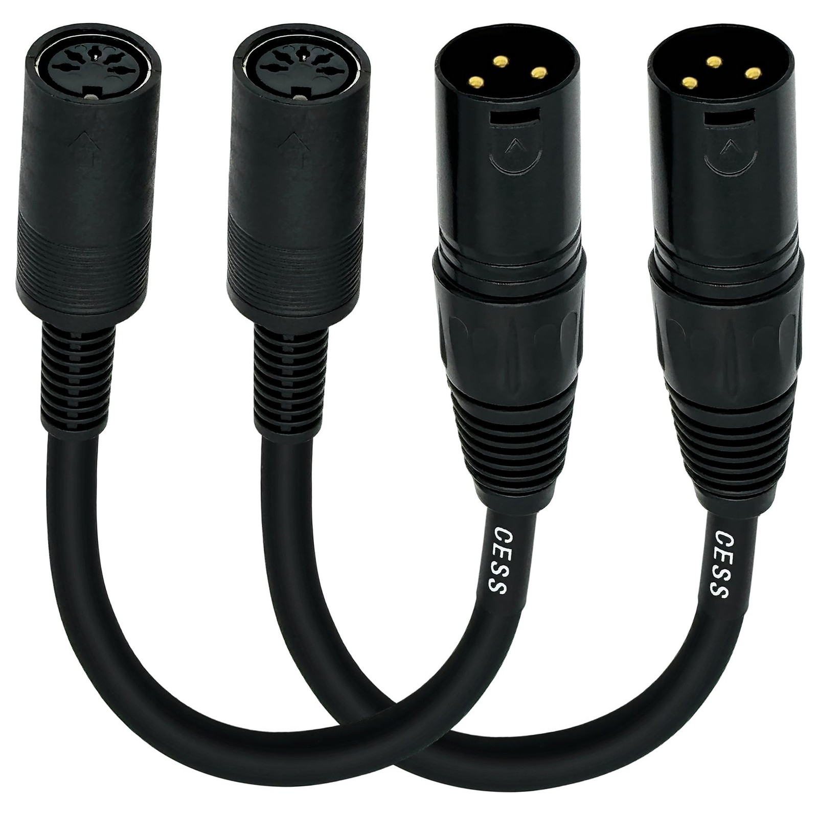 CESS-279 DIN 5-Pin MIDI Female to XLR 3-Pin Male Adapter Cable â€“ 6 Inch Conve